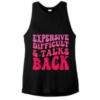 Expensive Difficult And Talks Back Funny Mother's Day Groovy Ladies PosiCharge Tri-Blend Wicking Tank