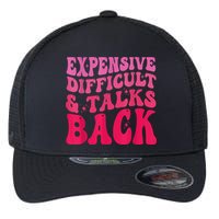 Expensive Difficult And Talks Back Funny Mother's Day Groovy Flexfit Unipanel Trucker Cap