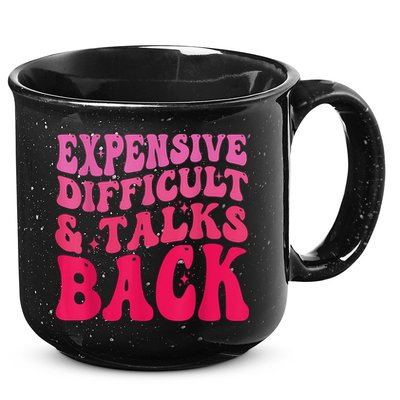 Expensive Difficult And Talks Back Funny Mother's Day Groovy 15oz Campfire Ceramic Mug