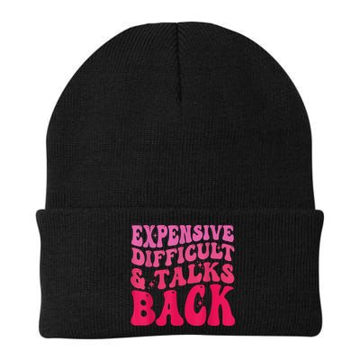 Expensive Difficult And Talks Back Funny Mother's Day Groovy Knit Cap Winter Beanie