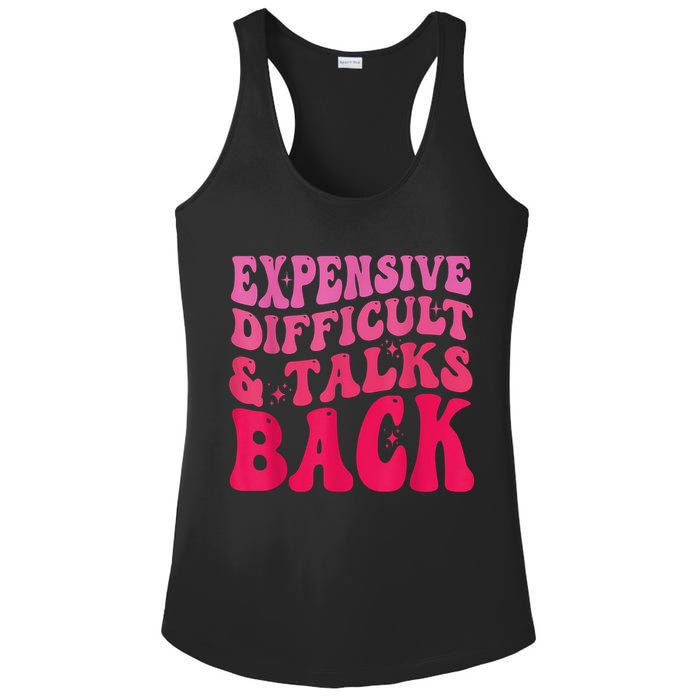 Expensive Difficult And Talks Back Funny Mother's Day Groovy Ladies PosiCharge Competitor Racerback Tank