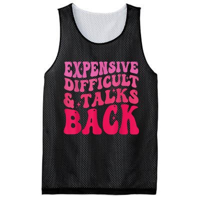 Expensive Difficult And Talks Back Funny Mother's Day Groovy Mesh Reversible Basketball Jersey Tank