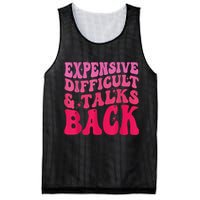 Expensive Difficult And Talks Back Funny Mother's Day Groovy Mesh Reversible Basketball Jersey Tank