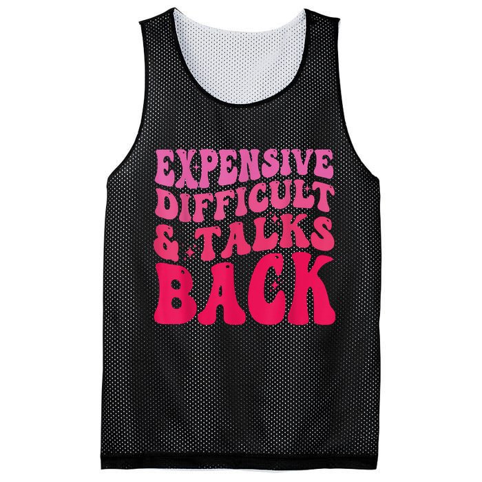 Expensive Difficult And Talks Back Funny Mother's Day Groovy Mesh Reversible Basketball Jersey Tank