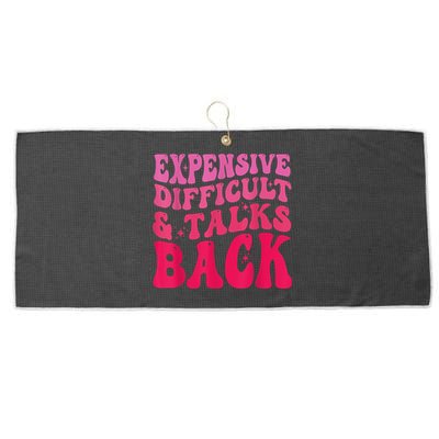 Expensive Difficult And Talks Back Funny Mother's Day Groovy Large Microfiber Waffle Golf Towel