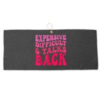 Expensive Difficult And Talks Back Funny Mother's Day Groovy Large Microfiber Waffle Golf Towel