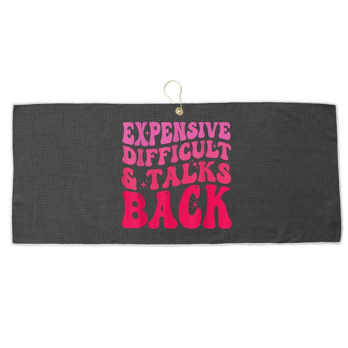 Expensive Difficult And Talks Back Funny Mother's Day Groovy Large Microfiber Waffle Golf Towel