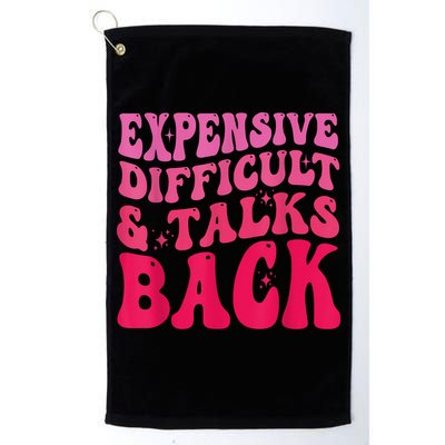 Expensive Difficult And Talks Back Funny Mother's Day Groovy Golf Towel