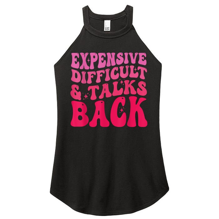 Expensive Difficult And Talks Back Funny Mother's Day Groovy Women's Perfect Tri Rocker Tank