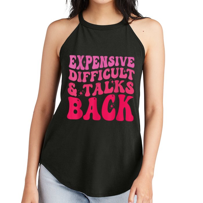 Expensive Difficult And Talks Back Funny Mother's Day Groovy Women's Perfect Tri Rocker Tank
