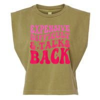 Expensive Difficult And Talks Back Funny Mother's Day Groovy Garment-Dyed Women's Muscle Tee