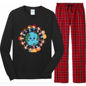 Earth Day Around Earth Advocate Nature Environt Gift Long Sleeve Pajama Set