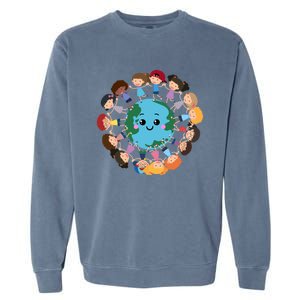 Earth Day Around Earth Advocate Nature Environt Gift Garment-Dyed Sweatshirt