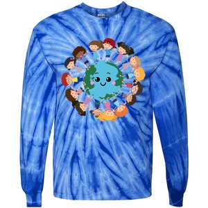 Earth Day Around Earth Advocate Nature Environt Gift Tie-Dye Long Sleeve Shirt