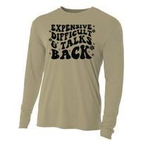 Expensive Difficult And Talks Back Mothers Day Mom Life Cooling Performance Long Sleeve Crew