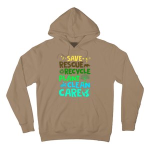 Earth Day April 22 Clean Earth Save Planets Rescue Animals Hoodie