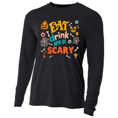 Eat Drink And Be Scary Funny Halloween Cooling Performance Long Sleeve Crew