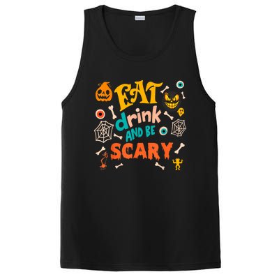 Eat Drink And Be Scary Funny Halloween PosiCharge Competitor Tank