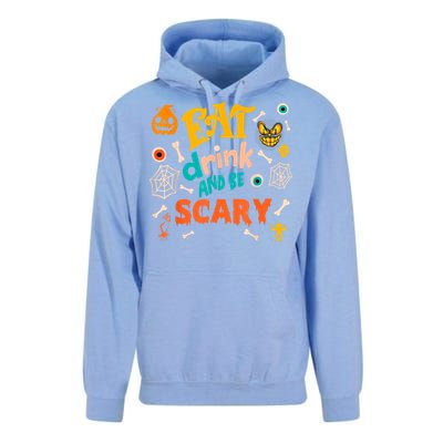 Eat Drink And Be Scary Funny Halloween Unisex Surf Hoodie