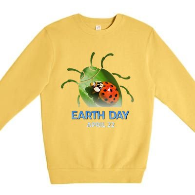 Earth Day April 22 Ladybug Silhouette Gift Cute Premium Crewneck Sweatshirt