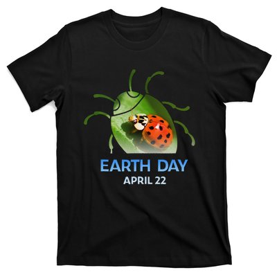 Earth Day April 22 Ladybug Silhouette Gift Cute T-Shirt