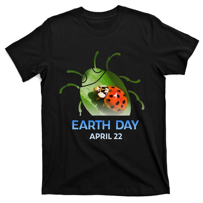 Earth Day April 22 Ladybug Silhouette Gift Cute T-Shirt