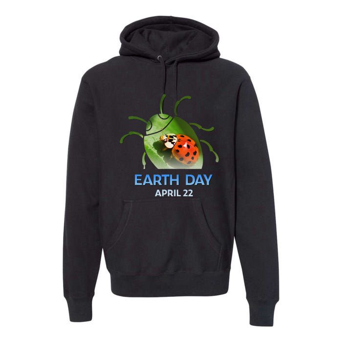 Earth Day April 22 Ladybug Silhouette Gift Cute Premium Hoodie