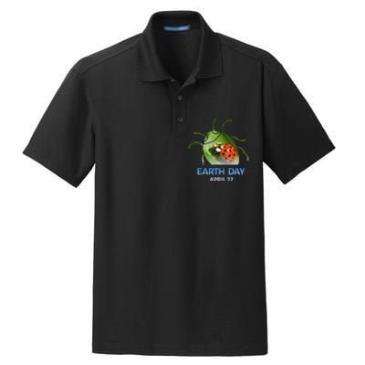 Earth Day April 22 Ladybug Silhouette Gift Cute Dry Zone Grid Polo