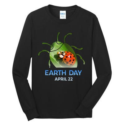 Earth Day April 22 Ladybug Silhouette Gift Cute Tall Long Sleeve T-Shirt