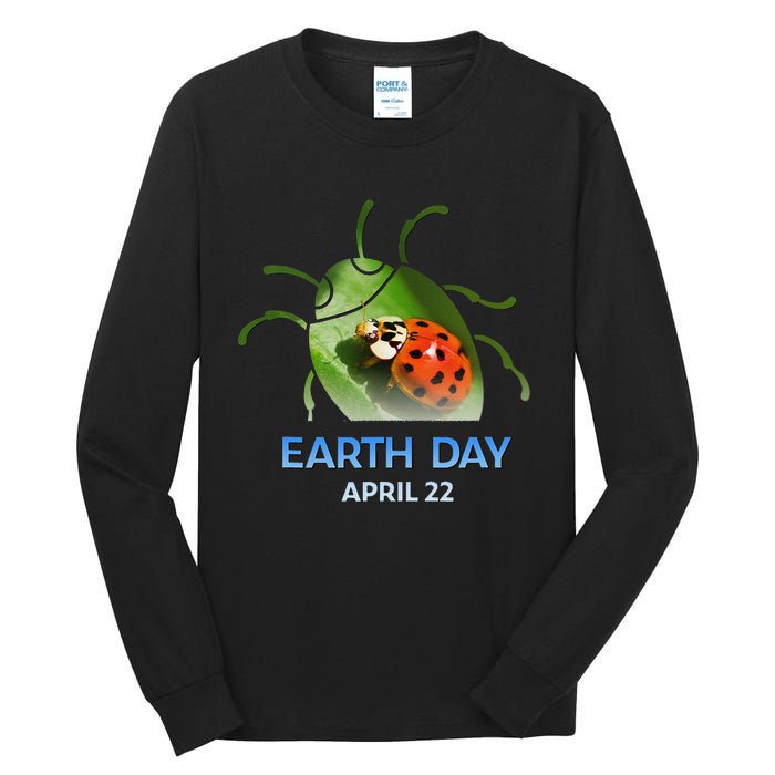 Earth Day April 22 Ladybug Silhouette Gift Cute Tall Long Sleeve T-Shirt