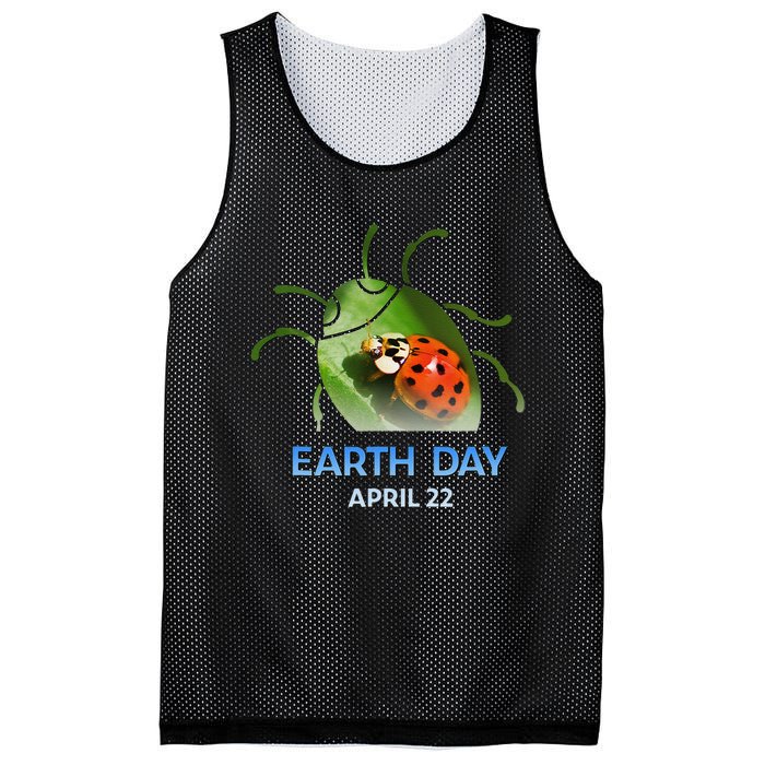 Earth Day April 22 Ladybug Silhouette Gift Cute Mesh Reversible Basketball Jersey Tank