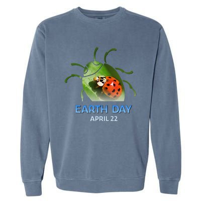 Earth Day April 22 Ladybug Silhouette Gift Cute Garment-Dyed Sweatshirt