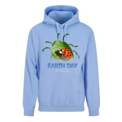 Earth Day April 22 Ladybug Silhouette Gift Cute Unisex Surf Hoodie