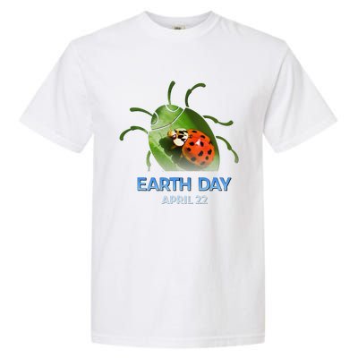 Earth Day April 22 Ladybug Silhouette Gift Cute Garment-Dyed Heavyweight T-Shirt