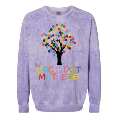 Each Dot Art Matters Tree Dots Day Colorblast Crewneck Sweatshirt