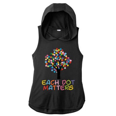 Each Dot Art Matters Tree Dots Day Ladies PosiCharge Tri-Blend Wicking Draft Hoodie Tank