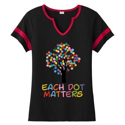 Each Dot Art Matters Tree Dots Day Ladies Halftime Notch Neck Tee