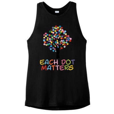 Each Dot Art Matters Tree Dots Day Ladies PosiCharge Tri-Blend Wicking Tank