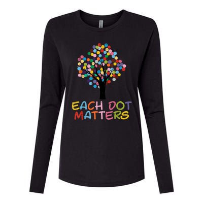 Each Dot Art Matters Tree Dots Day Womens Cotton Relaxed Long Sleeve T-Shirt