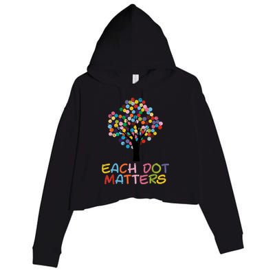 Each Dot Art Matters Tree Dots Day Crop Fleece Hoodie