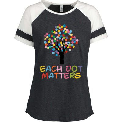 Each Dot Art Matters Tree Dots Day Enza Ladies Jersey Colorblock Tee