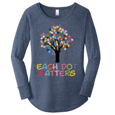 Each Dot Art Matters Tree Dots Day Women's Perfect Tri Tunic Long Sleeve Shirt