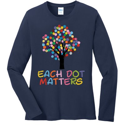 Each Dot Art Matters Tree Dots Day Ladies Long Sleeve Shirt