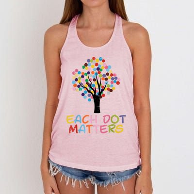 Each Dot Art Matters Tree Dots Day Women's Knotted Racerback Tank