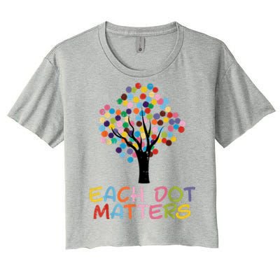 Each Dot Art Matters Tree Dots Day Women's Crop Top Tee