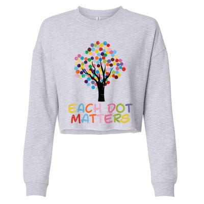 Each Dot Art Matters Tree Dots Day Cropped Pullover Crew