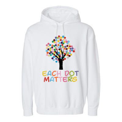 Each Dot Art Matters Tree Dots Day Garment-Dyed Fleece Hoodie