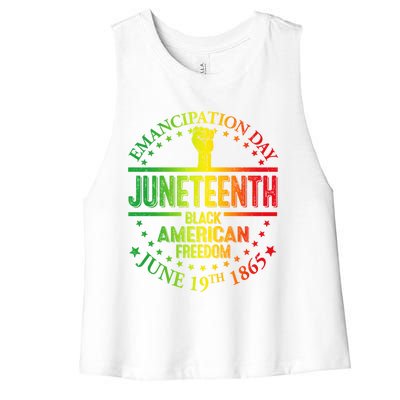 Ecipation Day African Juneteenth 1865 Black Freedom Day Gift Women's Racerback Cropped Tank