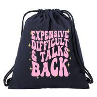 Expensive Difficult And Talks Back Drawstring Bag