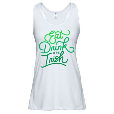 Eat Drink And Be Irish Festive St Patrick's Day Ladies Essential Flowy Tank